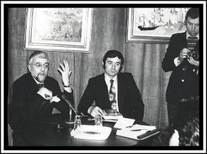 Renucio Boscolo - Gianluigi Marianini 1976 annunciano la scoperta della lapide D.M.